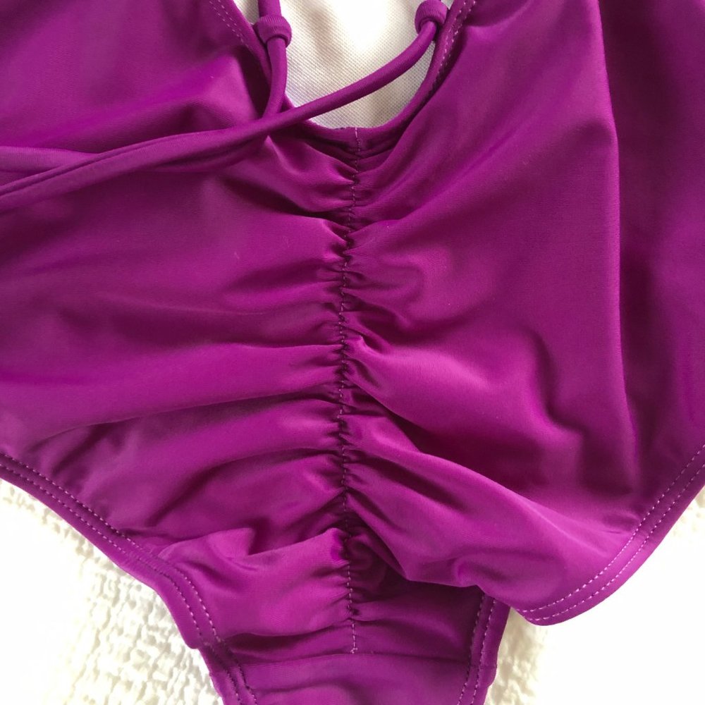 Magenta One Piece Backless Swimsuit NEW!!! - Picture 3 of 4